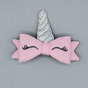 Pink & Orange Sparkly Unicorn Hair Bows:)